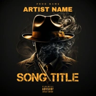 cowboy smoking Album cover art mixtape design template