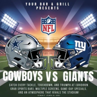 cowboys vs giants. nfl flyer. american football. Instagram-bericht template