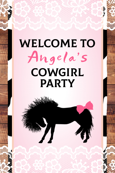 Cowgirl Party Welcome Sign Template | PosterMyWall