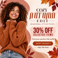 Putih Autumn Fashion Sale Publicación de Instagram Template