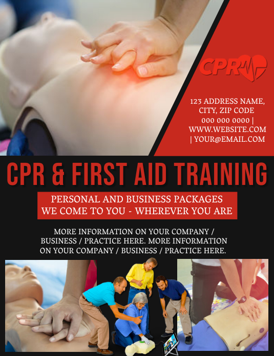 CPR First Aid Training Flyer Template PosterMyWall cpr-first-aid-training-flyer-template-postermywall