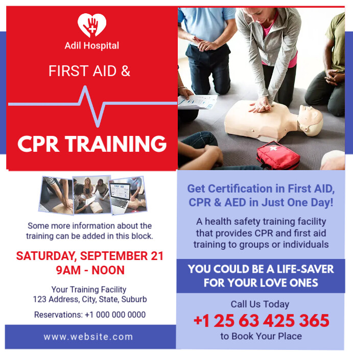 CPR Training Certification Advert Template PosterMyWall