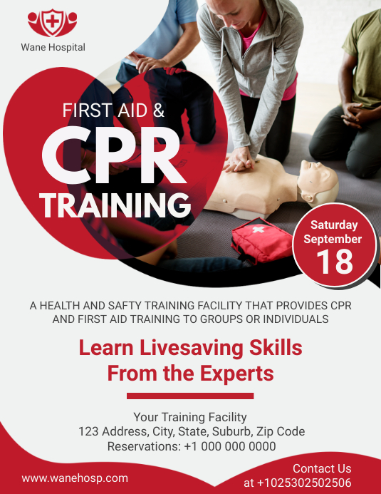 Copy of CPR Training Certification Flyer PosterMyWall