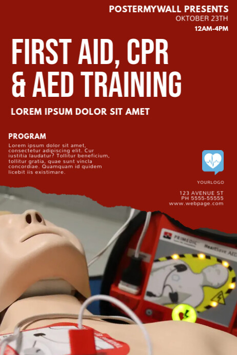 CPR Training Flyer Template PosterMyWall