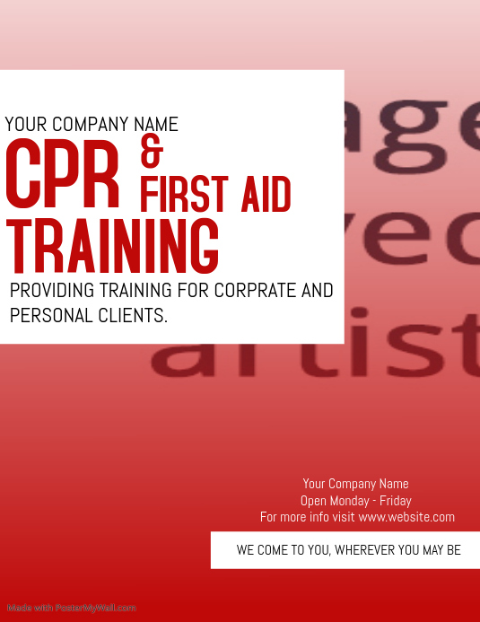 CPR Training Flyer Template PosterMyWall