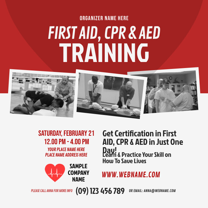 CPR Training Instagram Post Template PosterMyWall