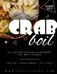 Crab Boil Broil Festival Flyer Ad Volantino (US Letter) template