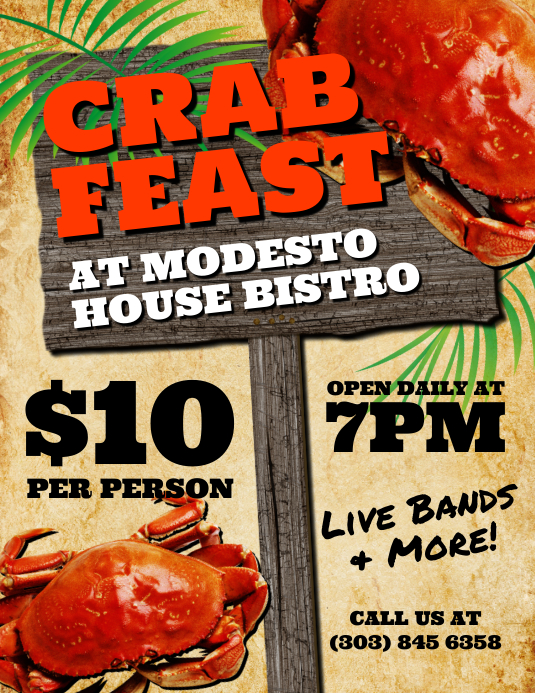 Crab Feast Flyer Template PosterMyWall