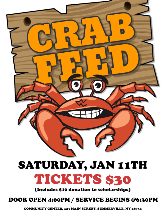 Crab Feed Flyer Template PosterMyWall