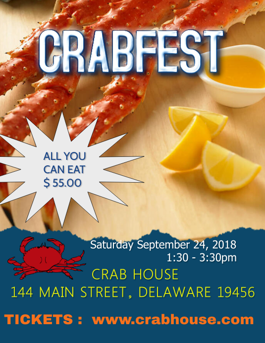 CRAB FEST Template PosterMyWall