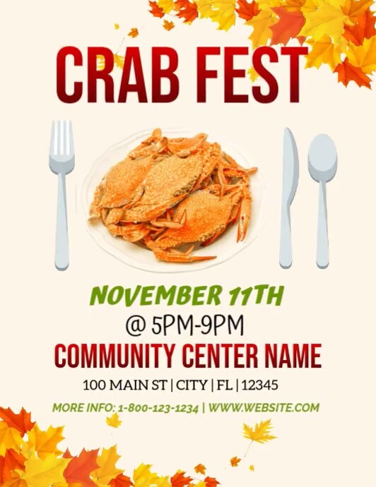 Crab Fest Flyer (Letter pang-US) template