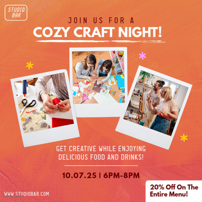 Craft Night Collage Restaurant Instagram Post Iphosti le-Instagram template