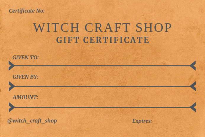 Craft Shop Gift Certificate Card Template | PosterMyWall