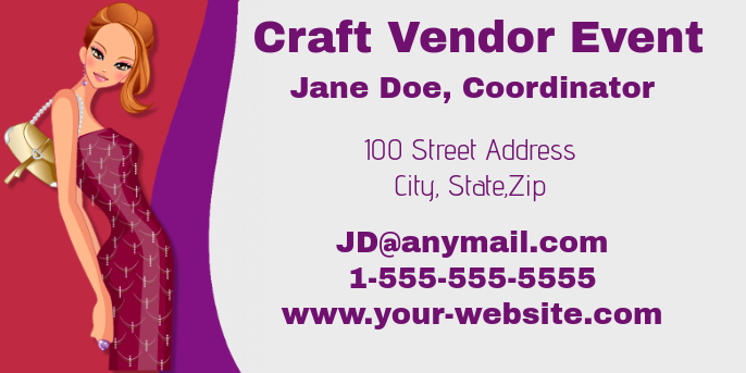 Craft Vendor Coordinator Business Card