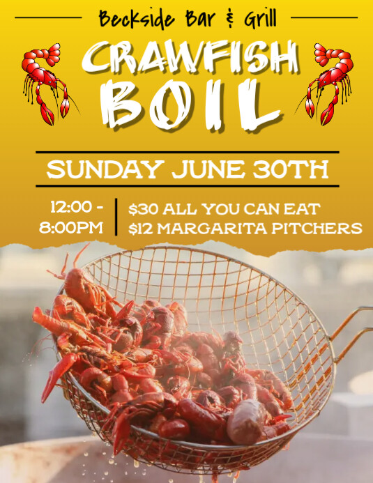 Crawfish Boil Flyer Template Free Crawfish Boil Flyer Template Free