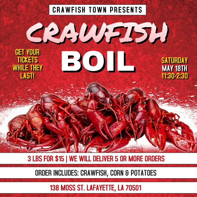 Copy of CRAWFISH BOIL FLYER TEMPLATE | PosterMyWall