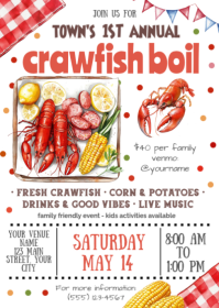 Crawfish Boil Invitation A6 template