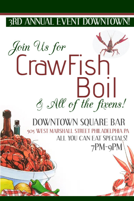 Crawfish Boil Template Postermywall