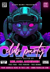 Crazy Club Party A4 template