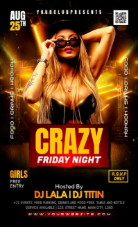 Crazy Friday night party US Legal template
