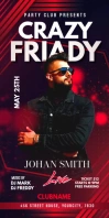 crazy friday night party Rollup Banner avvolgibile 3' × 6' template
