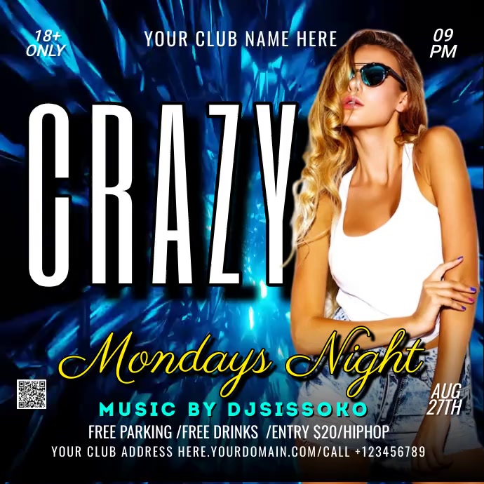 CRAZY NIGHT Instagram Post template