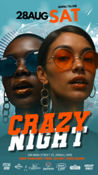 Crazy Night Event Poster Instagram Story template