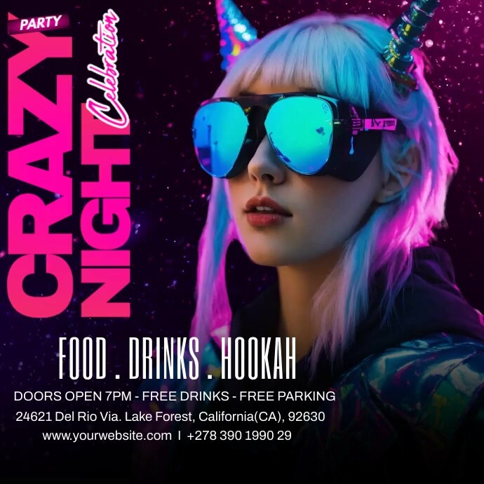 Crazy Night Party Video Instagram Post template