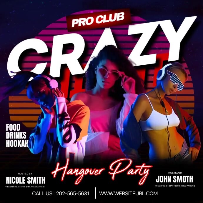 Crazy Night Party Video Instagram Post template