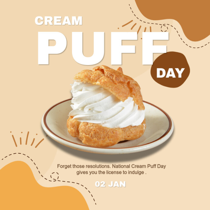Copy of Cream and Brown Illustrative Cream Puff Instagram Post 2025 ...