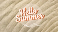 Cream and Orange Hello Summer Digital Display template