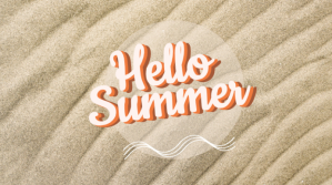 Cream and Orange Hello Summer Digital Display Ekran reklamowy (16:9) template