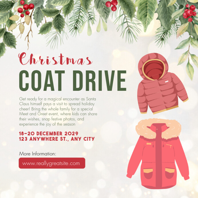 Copy of Cream and Red Minimalist Christmas Coat Drive Instagram Post ...