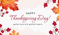 Cream Floral Happy Thanksgiving Day Tag template