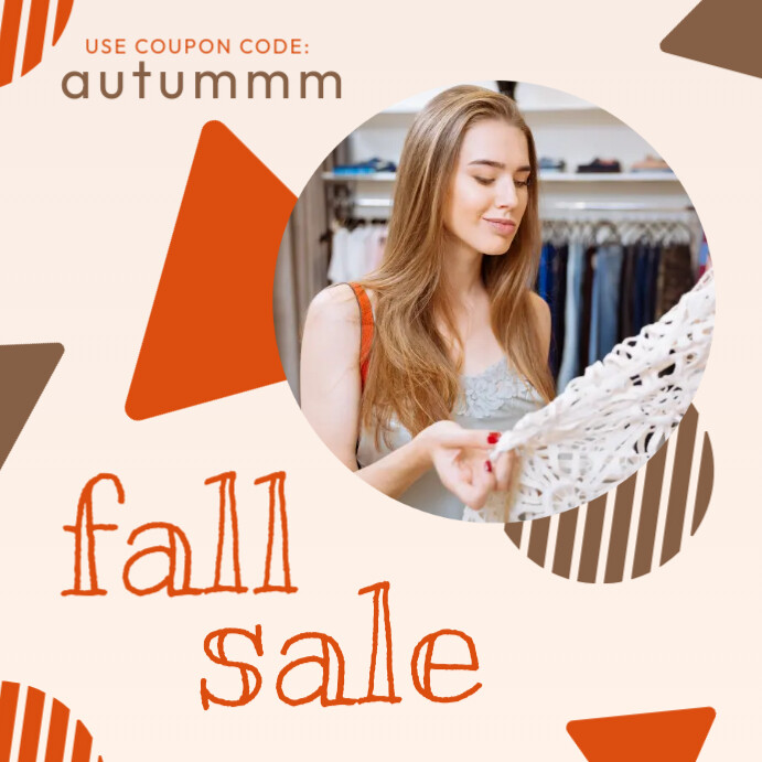 Cream Geometric Fall Sale Instagram Post Design