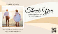 Cream Gradient Thank You For Coming To Our Wedding Tag template