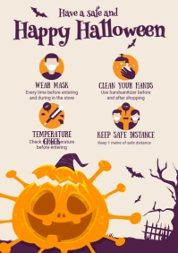 Cream Halloween Shopping Guidelines Covid-19 A4 template