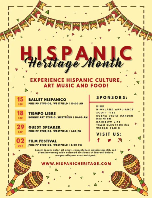 Cream Hispanic Heritage Month Flyer Template PosterMyWall