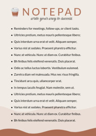 Cream Joyful Notepad A6 template