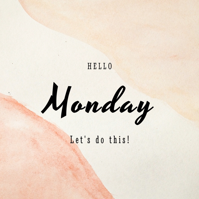 Cream Watercolor Monday Greeting Instagram Po Iphosti le-Instagram template