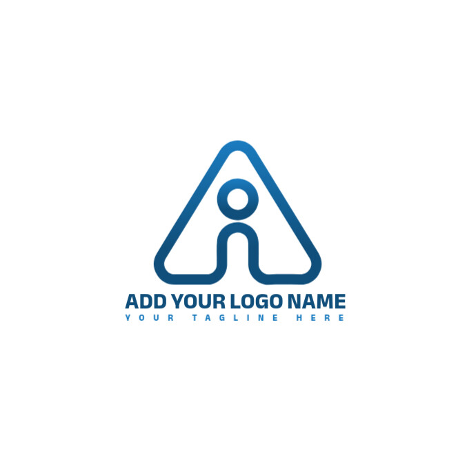 Creative Ai Modern/abstract/blue Triangle Shape/geometric/bold Blue Branding/smart Tech/tech Startup Logo template