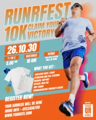 Creative and Modern Marathon Run Festival Poster For Instagram Portrait template