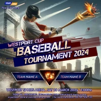 Creative Baseball Tournament Ad Flyer โพสต์บน Instagram template