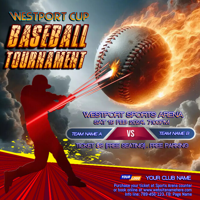 Creative Baseball Tournament Ad Flyer Template | PosterMyWall