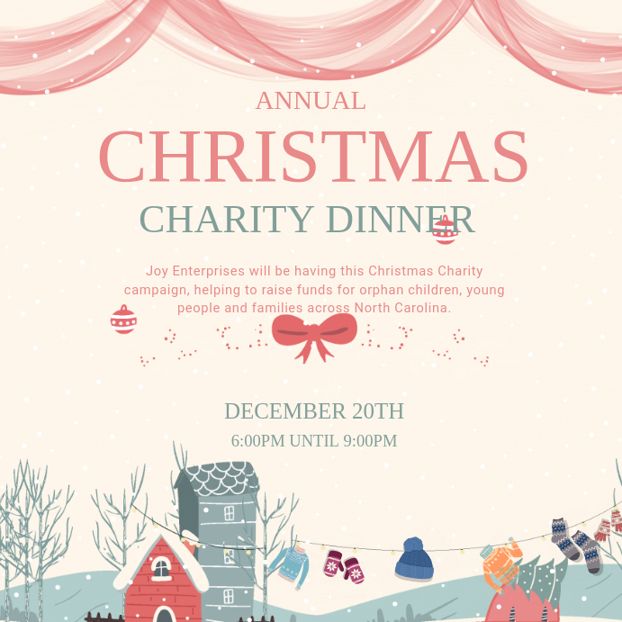 Creative Charity Dinner Invitation Card Template Postermywall