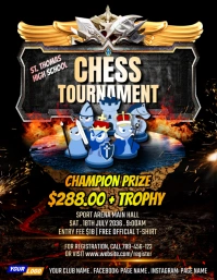 Creative Chess Tournament Flyer Design ใบปลิว (US Letter) template