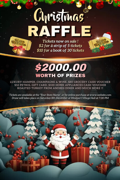 Christmas Raffle Flyer Template Mega Christmas Raffle β Fraser Coast