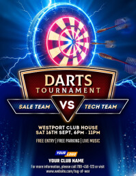 Creative Darts tournament flyer design template
