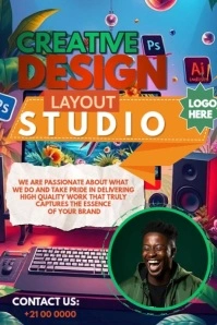 Creative Design Layout Studio Poster template