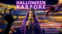 Creative Halloween Karaoke Night Party Video Ad Tampilan Digital (16:9) template